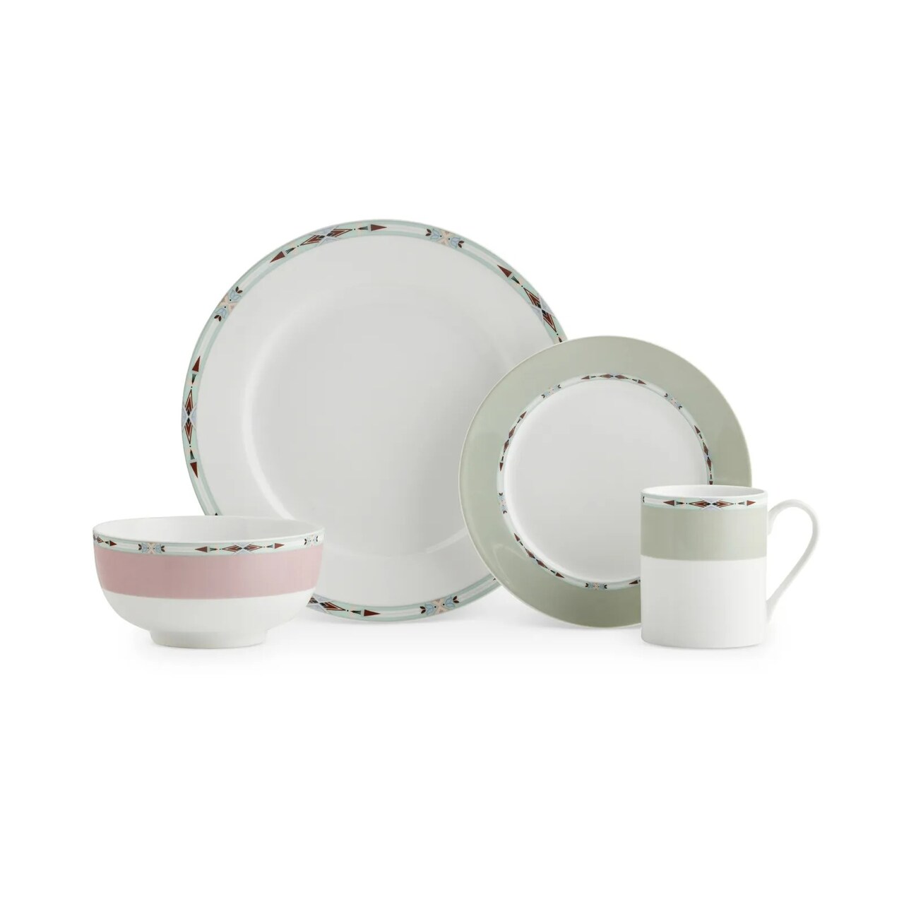 Spode Home Formal Deco 16 Piece Dinnerware Set, Service for 4